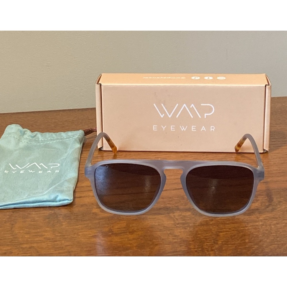 WMP Emerson Sunglasses Square Aviator Gray Frame Gradient Lenses W 54-19-145 LNC
